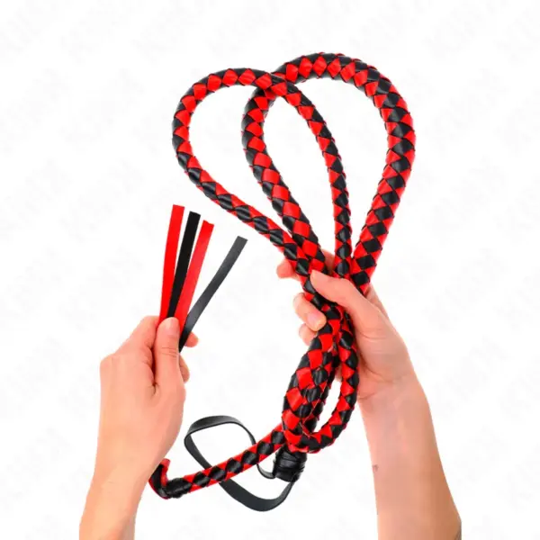 KINK - Látigo de Serpiente Largo Rojo 210 cm para Placer y Dominación - Imagen 4