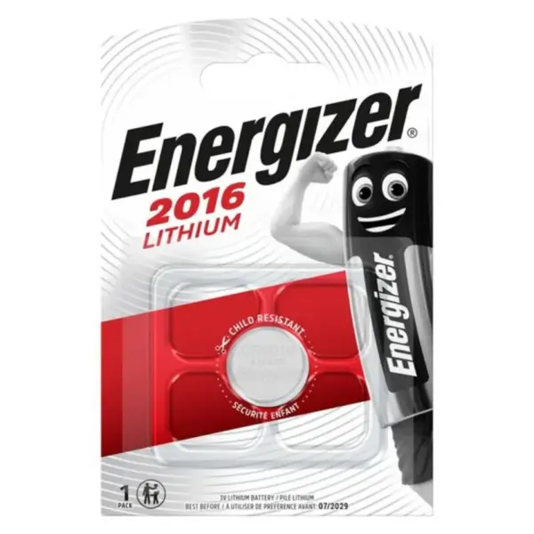 Energizer - Pila Botón Litio CR2016 3V Blister*1 para tus dispositivos