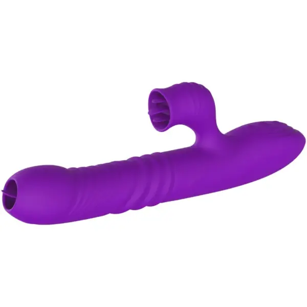 ARMONY - Vibrador rabbit con efecto calor y lengua estimuladora morado - Imagen 2