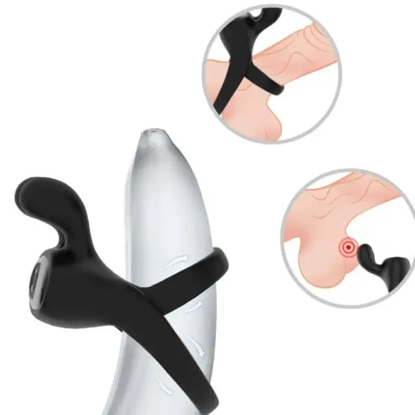 ARMONY - Anillo vibrador rabbit negro para intensificar el placer - Imagen 2