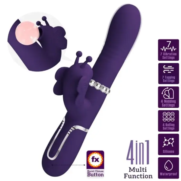 Pretty Love - Vibrador rabbit con licking morado - Imagen 10