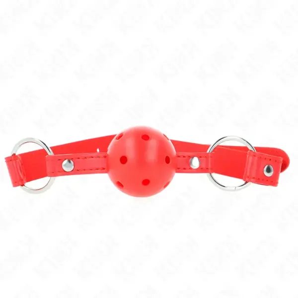 KINK - Mordaza de Bola Transpirable 4 cm Ajustable en Rojo - Imagen 3