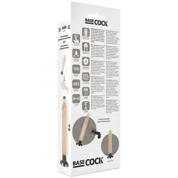 BASECOCK - Vibrador Realístico 20 cm Natural - Imagen 7