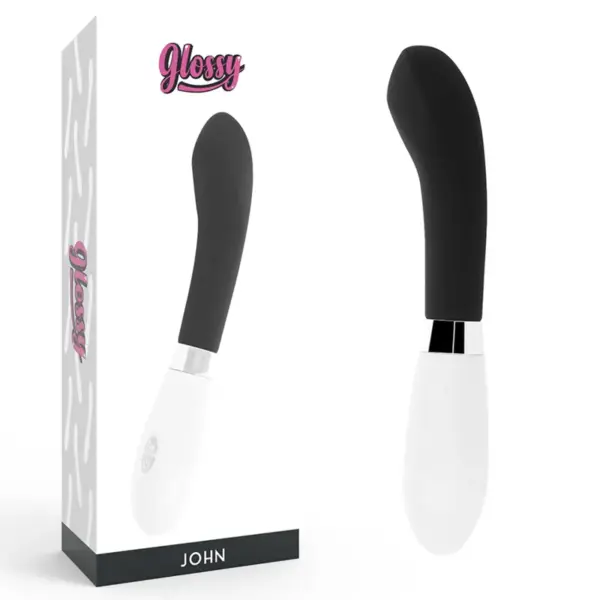 GLOSSY - Vibrador negro John para placer intenso