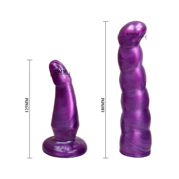 BAILE - Arnés Anal y Vaginal Femenino Lila Punto G 17 cm - Imagen 7