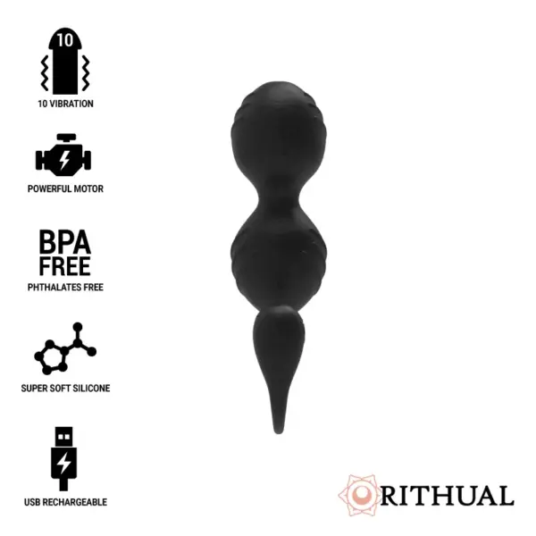 Rithual - Bolas Kegel recargables vibratoras negras