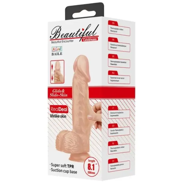 BAILE - Beautiful Encounter Catoblepas Dildo Realístico Flexible 20.6 cm Natural - Imagen 7