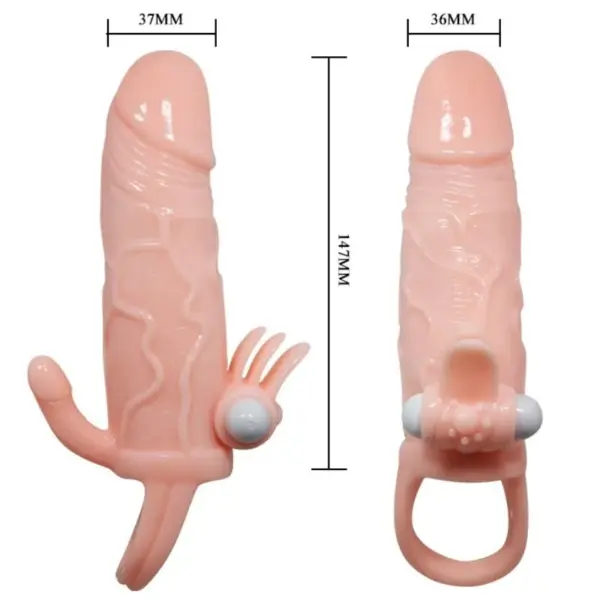 Brave Man - Funda pene anal y clítoris vibrador natural 16.5 cm - Imagen 9