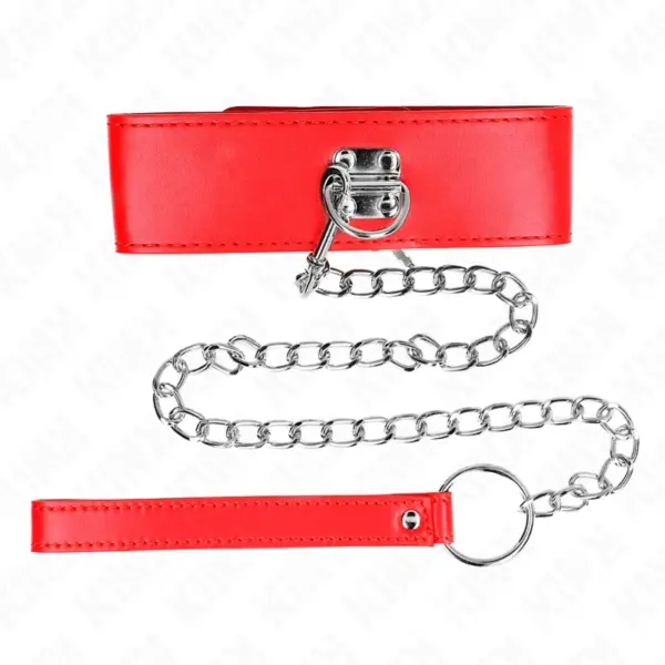 KINK - Collar con Correa 65 cm Ancho Rojo Ajustable - Imagen 3