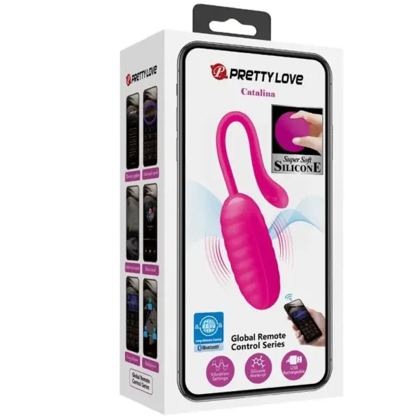 Pretty Love - Huevo vibrador recargable rosa Catalina - Imagen 12