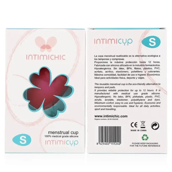 INTIMICHIC - Copa Menstrual Silicona Médica - Talla S para un Ciclo Cómodo y Saludable - Imagen 2