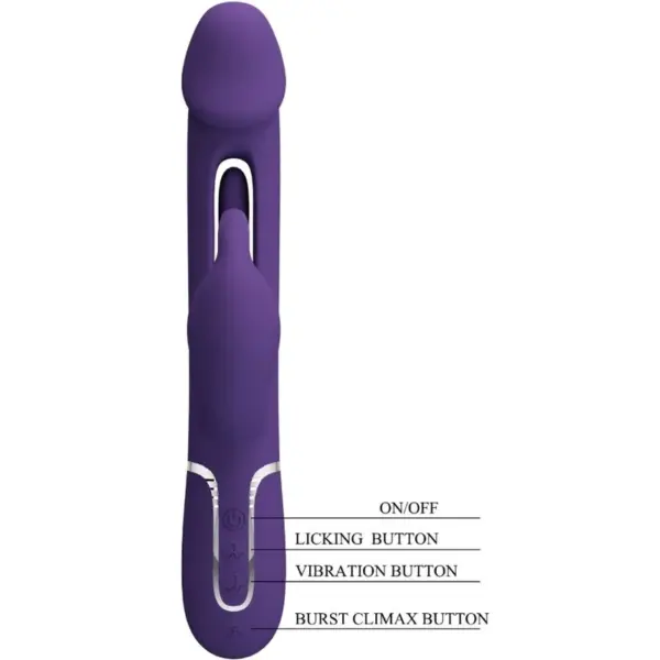 Pretty Love - Vibrador rabbit con licking morado - Imagen 7