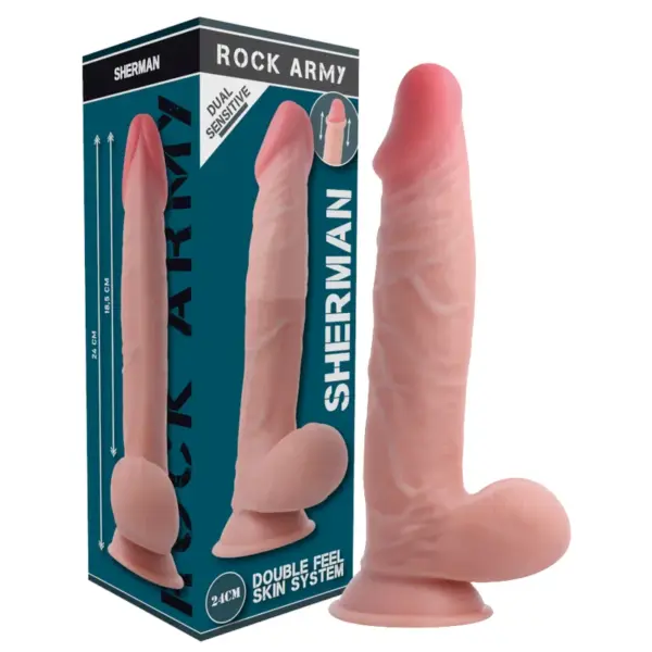 ROCKARMY - Arnés + Dual Density Sherman Dildo Realista 24 cm - 4.62 cm - Imagen 5