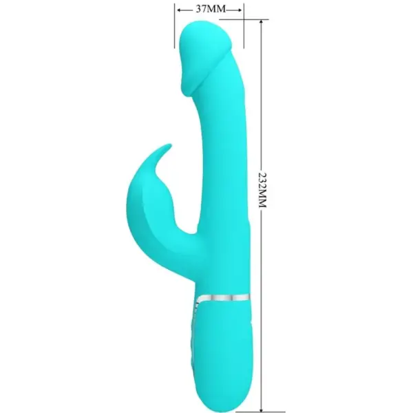 Pretty Love - Vibrador rabbit 3 en 1 con lengua verde agua - Imagen 7