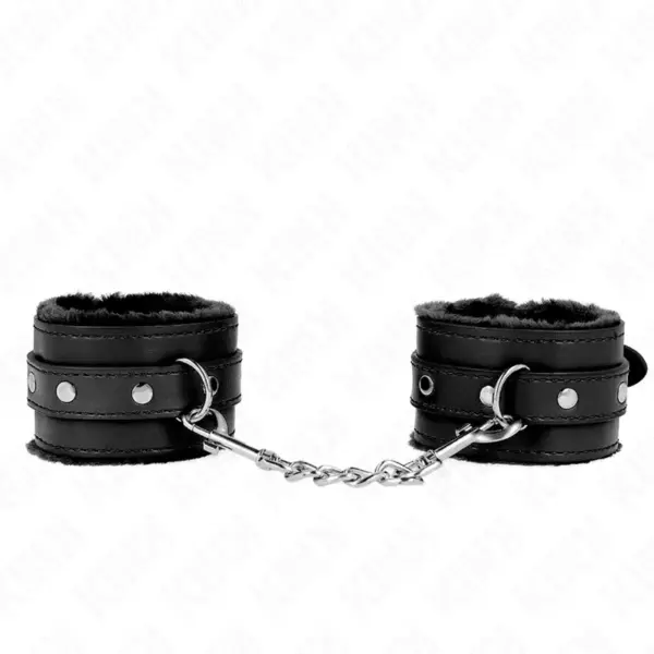 KINK - Muñequera Forrada Premium Negro con Correa Negro Ajustable 17-29 cm x 6 cm