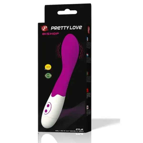 Pretty Love - Vibrador Bishop Lila y Blanco de Alta Calidad - Imagen 2