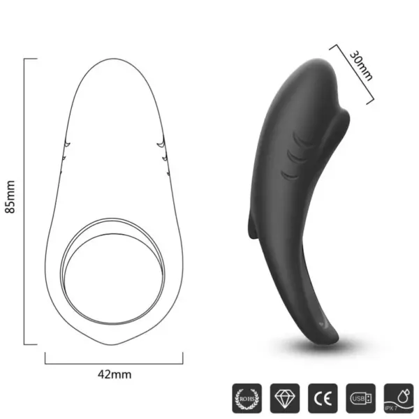 ARMONY - Anillo Vibrador para Parejas con Control Remoto Negro - Imagen 6