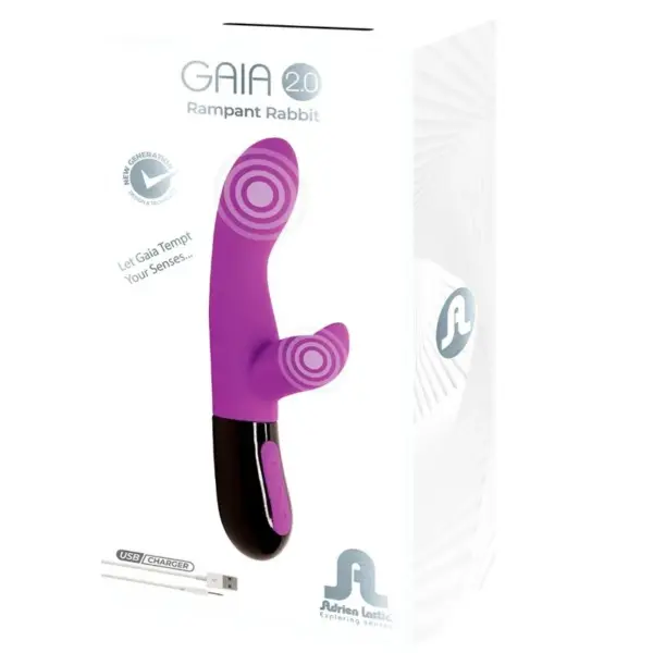 ADRIEN LASTIC - Vibrador rabbit Gaia 2.0 violeta para la doble estimulación - Imagen 7