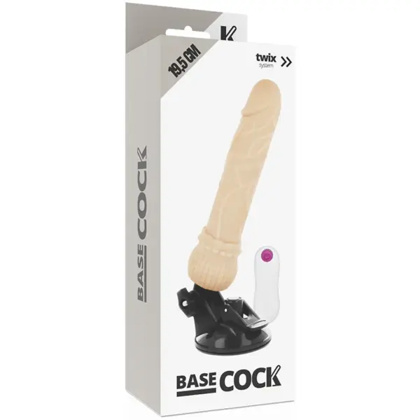 BASECOCK - Vibrador Realista Control Remoto Natural 19.5 cm - 4 cm - Imagen 4