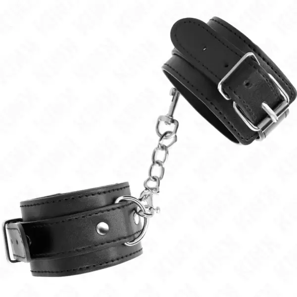 KINK - Muñequera Fina Negro Ajustable 21-33 cm para BDSM - Imagen 2