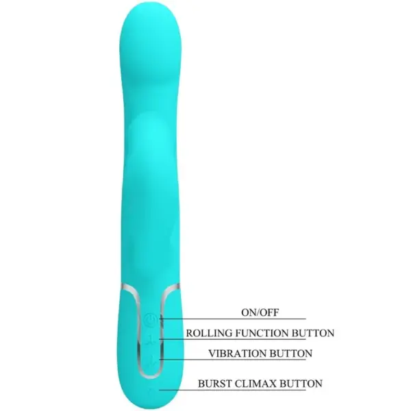 Pretty Love - Vibrador Rabbit Perlas Verde Agua - Imagen 8