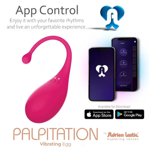 Adrien Lastic - Huevo vibrador Palpitation rosa con app gratuita - Imagen 8