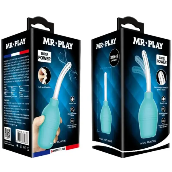 MR PLAY - Pera Anal Ducha de Goma Azul - Imagen 8