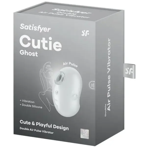 Satisfyer - Cutie Ghost vibrador lay-on blanco con tecnología Air Pulse - Imagen 5