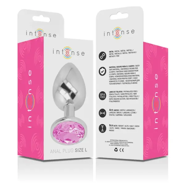 Intense - Plug Anal Metal Aluminio con Cristal Rosa Talla L - Imagen 7