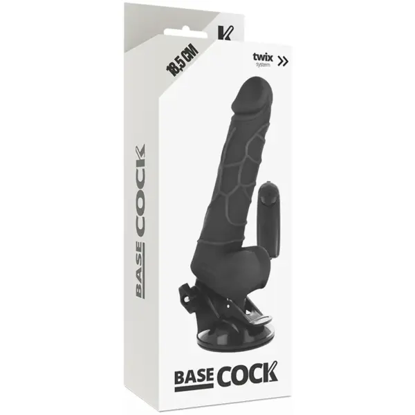 BASECOCK - Vibrador realístico control remoto negro 18.5 cm x 4 cm - Imagen 5