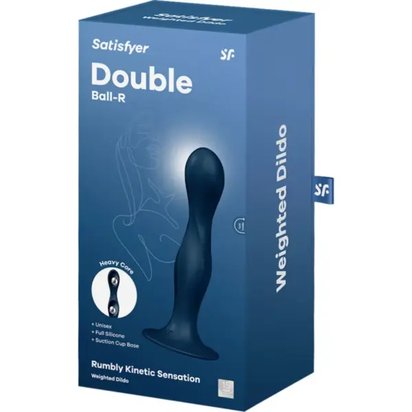 Satisfyer - Double Ball-R Dildo Silicona Azul - Imagen 4