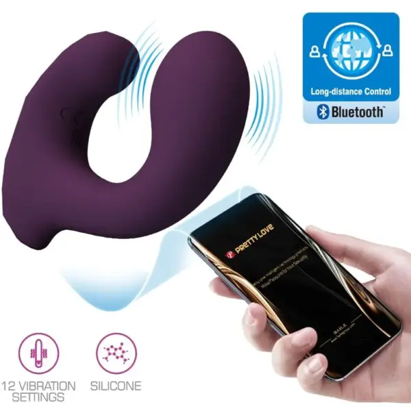 Pretty Love - Vibrador en forma de C con app gratuita morado