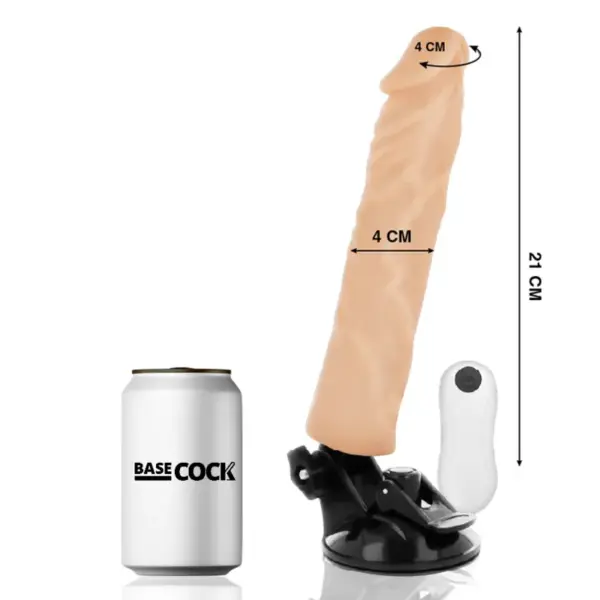 BASECOCK - Vibrador realista control remoto natural 21 cm - Imagen 2