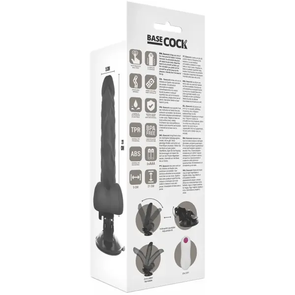 BASECOCK - Vibrador articulable control remoto negro 21 cm - 5 cm - Imagen 7