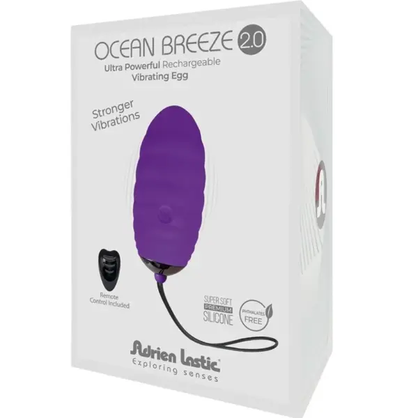 ADRIEN LASTIC - Ocean Breeze 2.0 Huevo Vibrador Recargable Control Remoto Violeta - Imagen 4