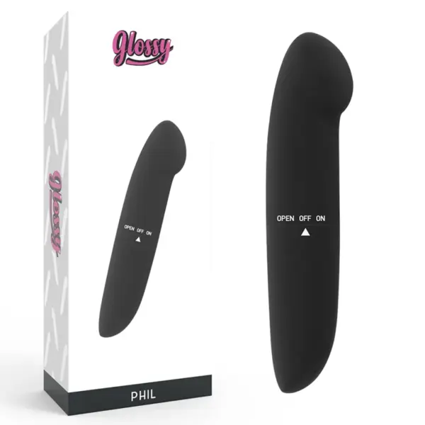 GLOSSY - Vibrador Negro PHIL de Tamaño de Viaje