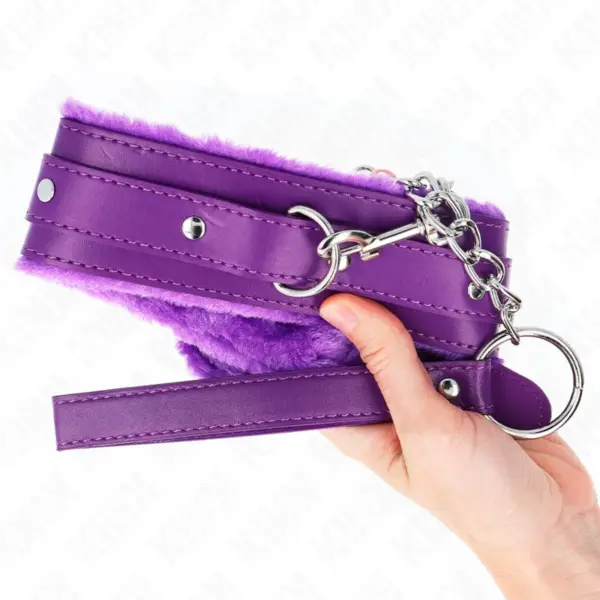 KINK - Collar con correa morado ajustable 65 cm para BDSM - Imagen 5