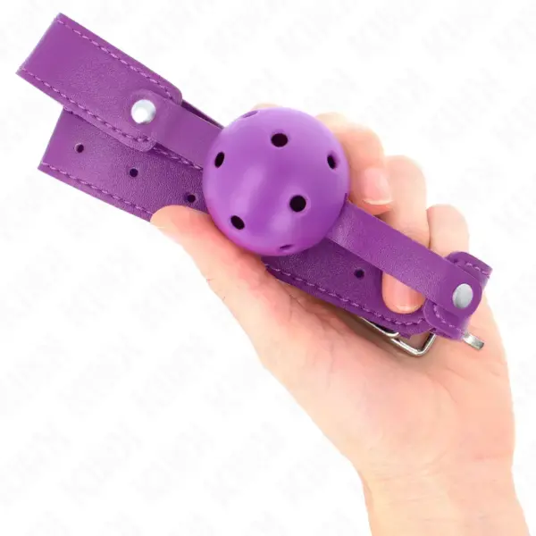 KINK - Mordaza de Bola 4.5 cm Transpirable Morado - Imagen 4