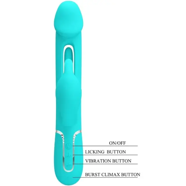 Pretty Love - Vibrador rabbit 3 en 1 con lengua verde agua - Imagen 8