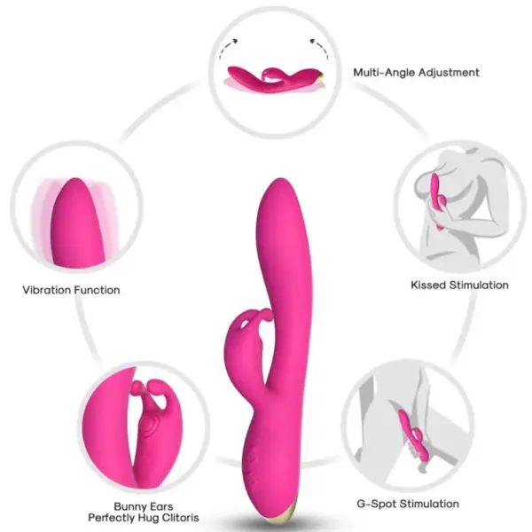 ARMONY - Vibrador rabbit fucsia para placer intenso - Imagen 2