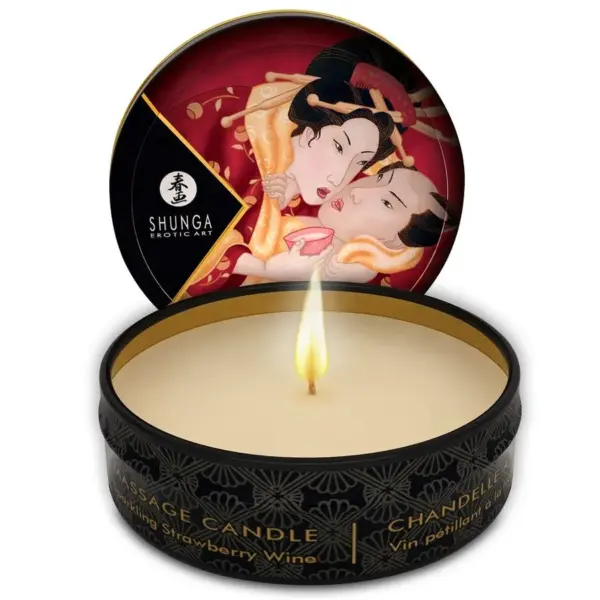 Shunga - Mini Caress by Candlelight Vela Masaje Fresas y Cava 30 ml