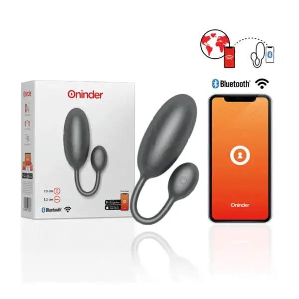 ONINDER - Huevo Vibrador Negro Control Remoto con App Gratuita