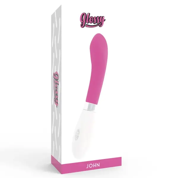 GLOSSY - Vibrador Rosa John con Curvas Naturales - Imagen 7