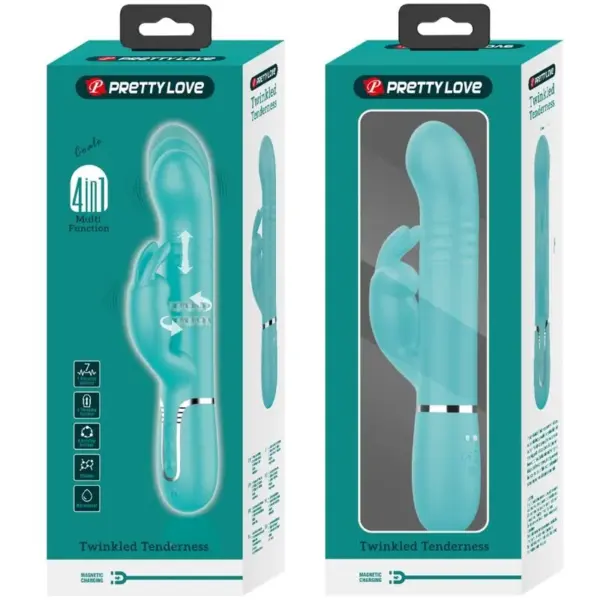 Pretty Love - Vibrador Rabbit con Perlas Verde Agua - Imagen 10