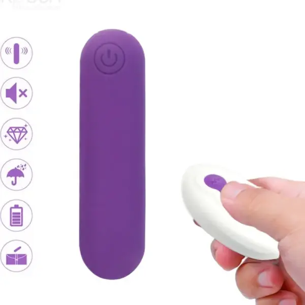 ARMONY - Bala Vibradora Control Remoto Morado con 10 Modos de Vibración