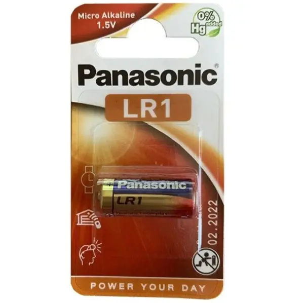 PANASONIC - Pila Alcalina LR1 1.5V para tus dispositivos