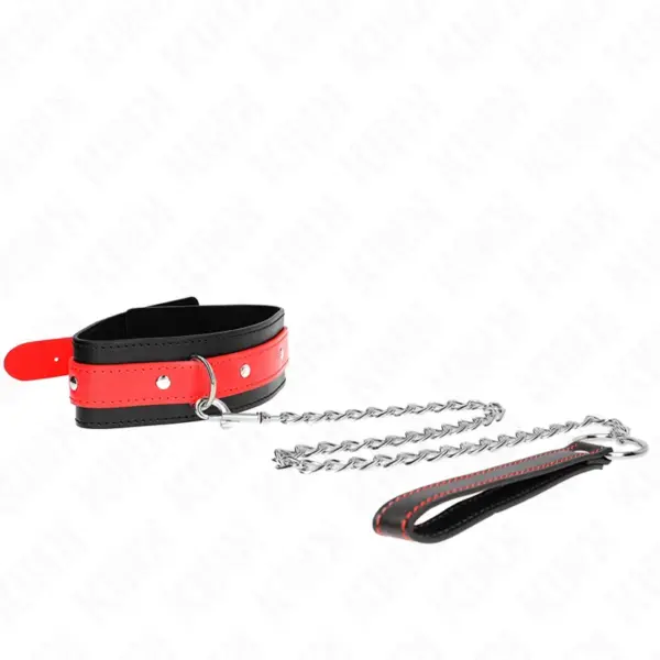 KINK - Collar con Correa 65 cm Rojo Ajustable - Control y Elegancia en tus Juegos BDSM - Imagen 2