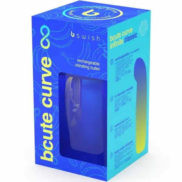 B SWISH - BCUTE CURVE INFINITE CLASSIC VIBRADOR RECARGABLE SILICONA AZUL - Imagen 6