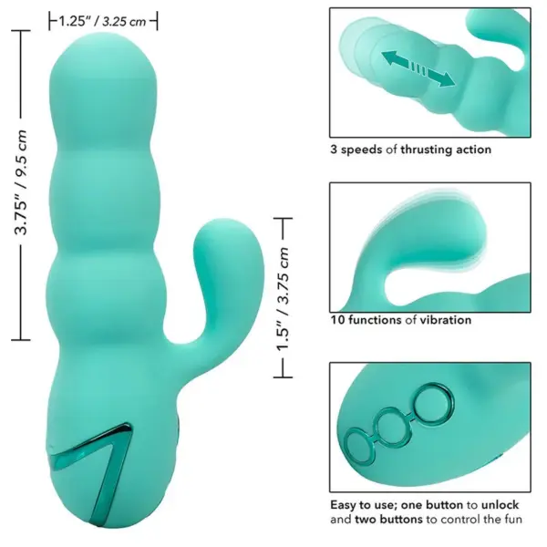 CalExotics - Del Mar Diva Vibrador Rabbit Verde Agua - Imagen 9