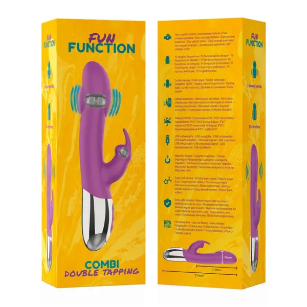 FUN FUNCTION - Combi Double Tapping - Vibrador Rabbit Potente - Imagen 9